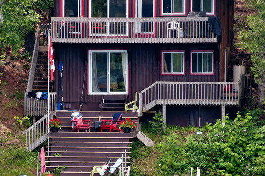 homewatch-tall home in summer on lake